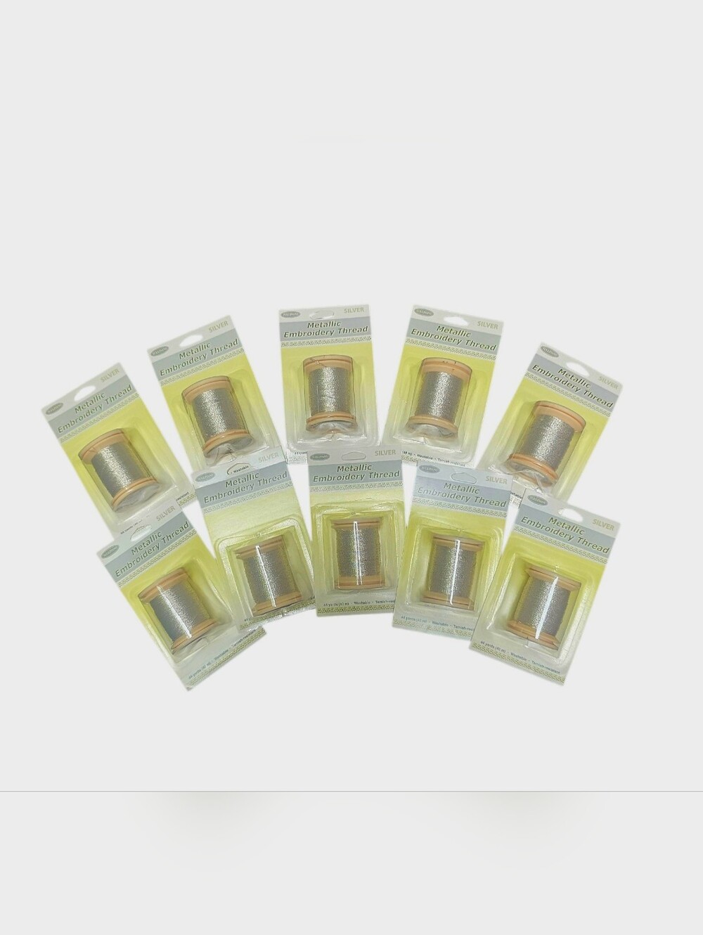 Lot of 10 Sullivans Metallic Embroidery Thread Item 38185 Silver Thread NIP